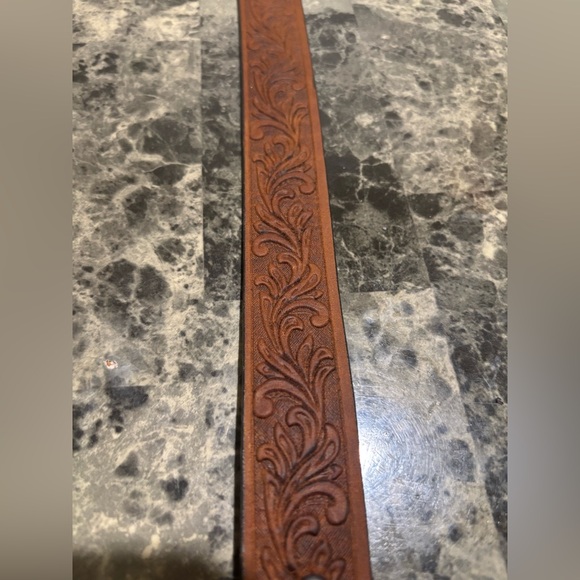 Tony Lama Brown Leather Belt - Picture 3 of 6